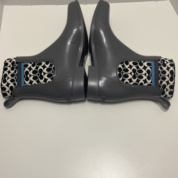 Coach Women's Rivington Logo Ankle Rain Bootie with Monogram size 8 - Picture 6 of 8